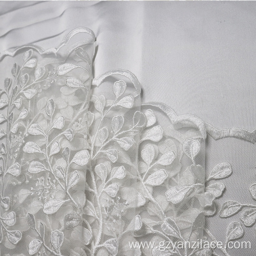 Off White African Ankara Lace Fabric Tulle